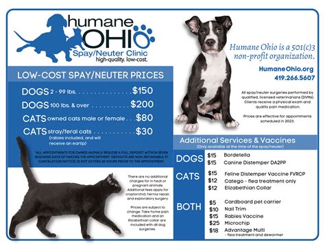 Services & Prices - Humane Ohio