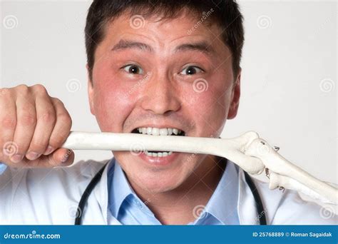 Doctor with a bone stock image. Image of recovery, hospital - 25768889