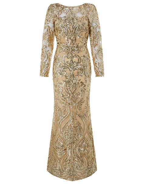 Monsoon Marina Sequin Maxi Dress in Metallic - Lyst