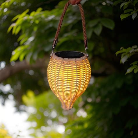 Handmade Rattan Solar Lantern