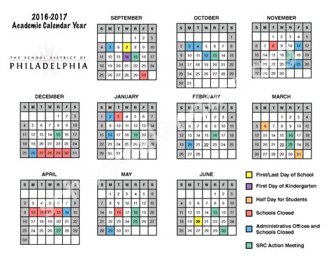 2016 - 2017 District Calendar | The School District of Philadelphia – Philadelphia, PA