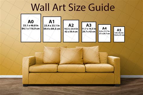 Wall Art Size Guide With Dimensions for Six Popular Sizes: A0 - Etsy