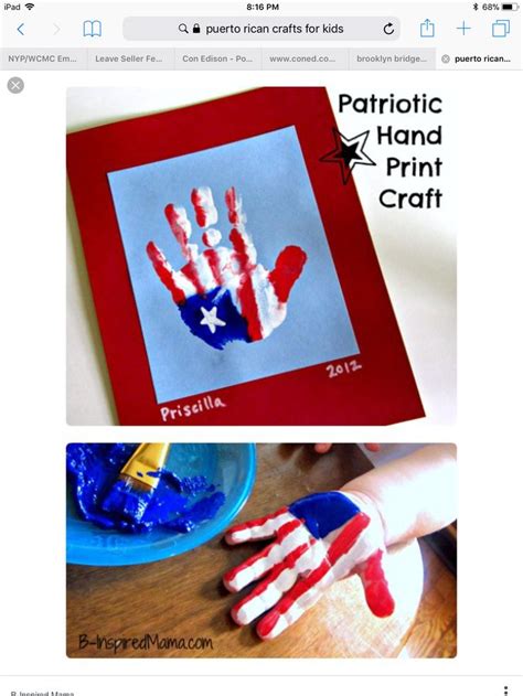 Puerto Rico Flag Handprint | Flag crafts, Labor day crafts, July crafts