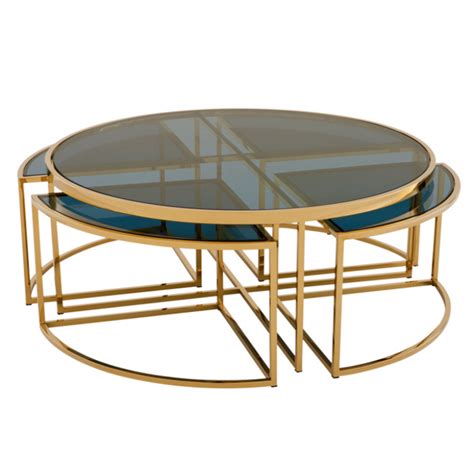 Padova gold coffee table | Gold coffee table, Nesting coffee tables, Round gold coffee table