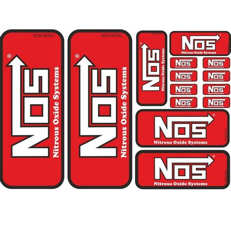 NOS Decal Sticker Nitrous Oxide Label Graphic Set Vinyl Adhesive ...