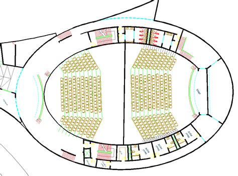 Auditorium layout plan dwg file - Cadbull