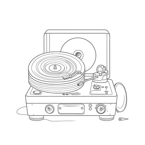 Drawing On Vinyl Record Player Isolated On White Background Vector Illustration Id 11585754 ...