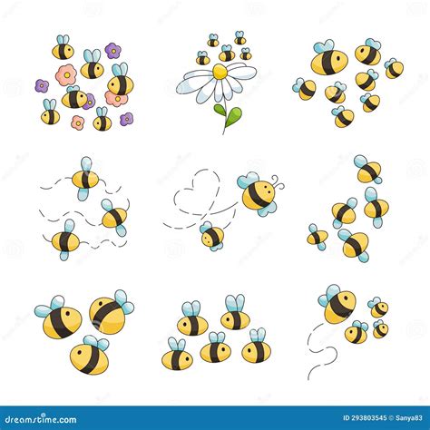 Cute Cartoon Hive. Bumblebee Stock Illustration - Illustration of ...