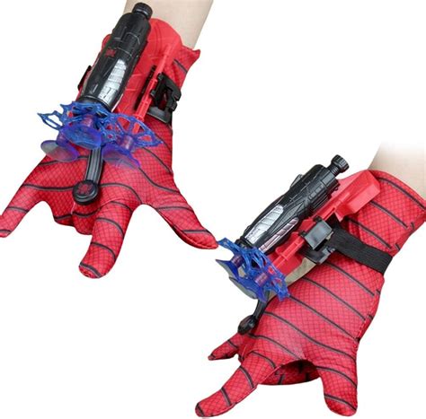 Spiderman Web Shooter Gloves, Spider-Man Cosplay Toys Superhero Glove Launcher Set with 1x ...