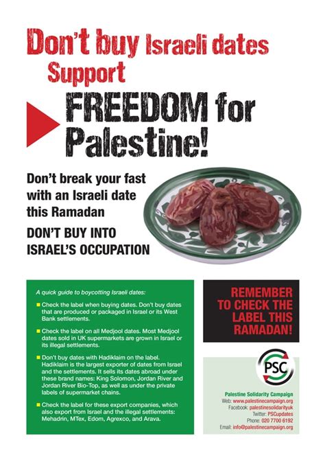 Boycott Israeli Dates - Palestine Solidarity Campaign