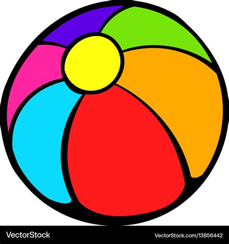 Colorful ball icon cartoon Royalty Free Vector Image