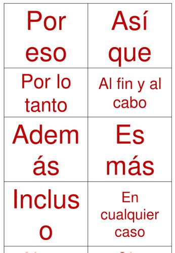 Spanish connectors for speaking | Teaching Resources