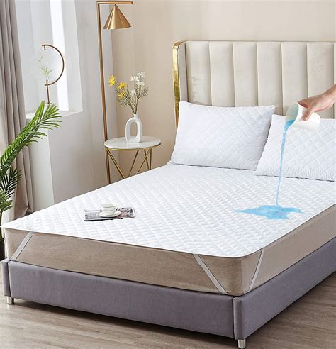 ELIF Twin Size Mattress Protector, Waterproof, Quilted Cover Pad with Elastic Band Straps for ...