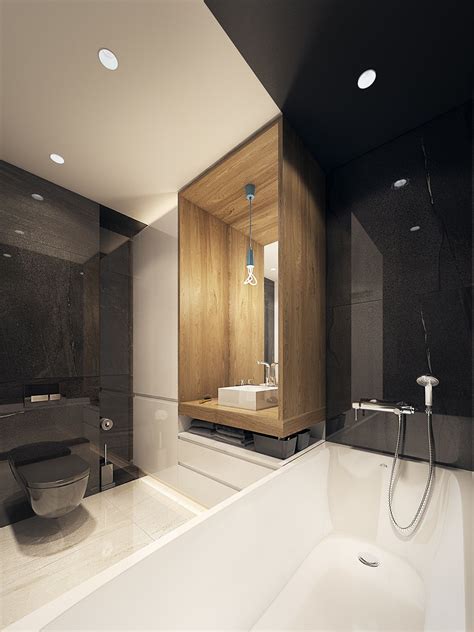 Minimalist Bathroom Designs Looks So Trendy With Backsplash and Wooden Accent Decoration ...