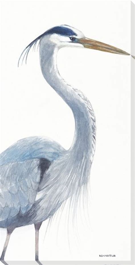 Blue Heron Bird Pose I Wrapped Canvas Giclee Print Wall Art - Wall ...