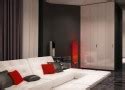 Black and White Interior Decorating with Red Accents from Flatt Studio