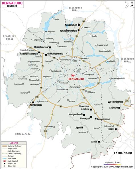 District Map of Bangalore | Bangalore city, Map, City maps illustration