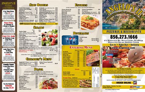 Menu | Angelo's Pizza