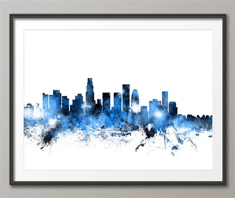 Los Angeles Skyline Los Angeles California Cityscape Art - Etsy