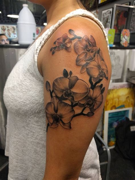 Orchids done by Carlos Montilla at Visible Ink Malden MA Beautiful Tattoos, Cute Tattoos, Black ...