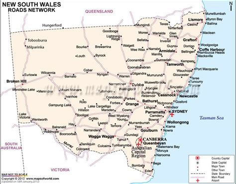 New South Wales Road Map | NSW Road Map - Maps of World | Sydney