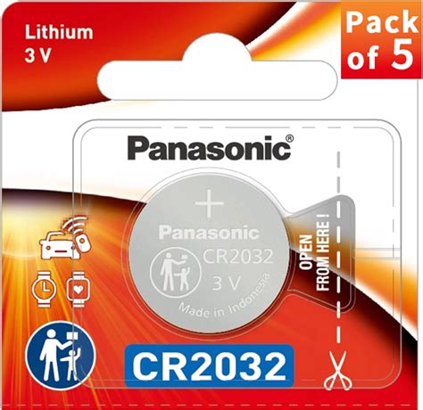 Panasonic CR2032 Lithium 3 V Batteries - 5 Pieces: Buy Online at Best ...