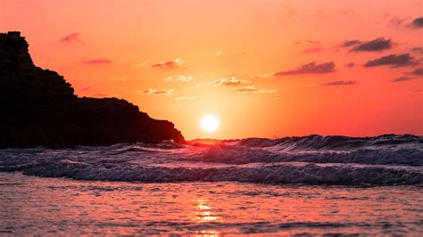 1920x1080 Waves Ocean Sunset 4k Laptop Full HD 1080P ,HD 4k Wallpapers,Images,Backgrounds,Photos ...