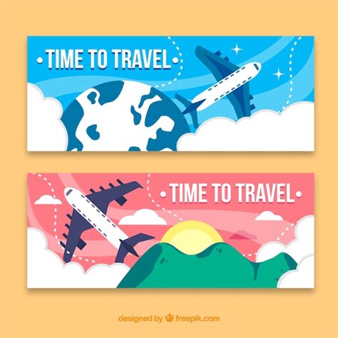 Free Vector | Travel banners with flat design