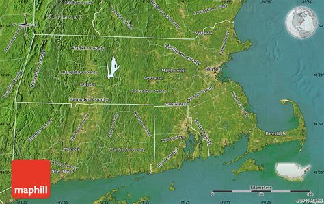 Satellite Map of Massachusetts