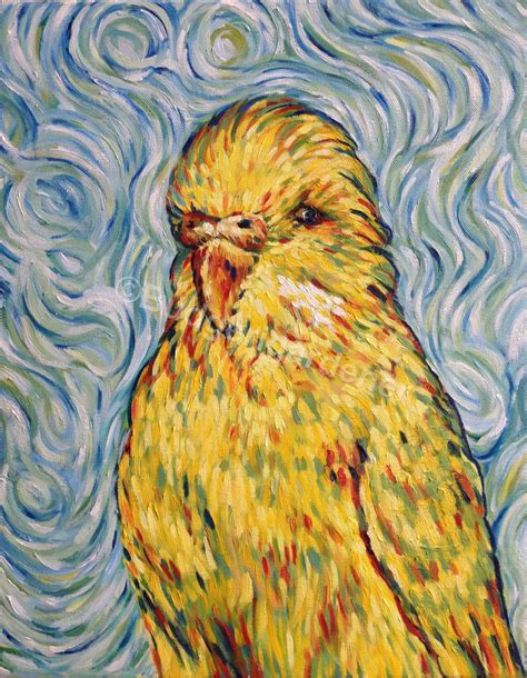 Budgie Van Gogh Greeting Card, Budgie Card, Impressionist Painting, Parakeet Art, From Original ...