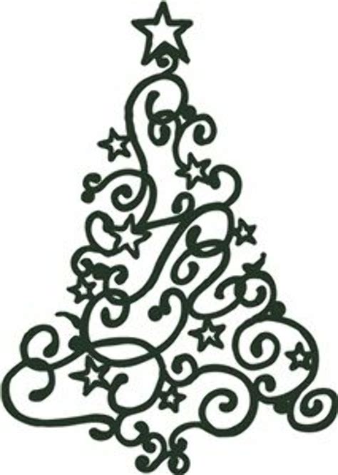 Download High Quality christmas tree clipart black and white swirly ...