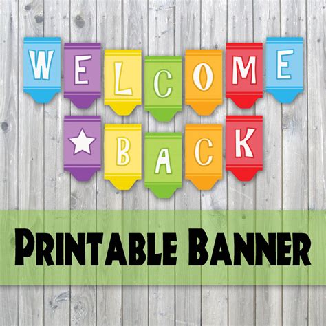 Welcome Back Crayon Design Printable Banner Back To School