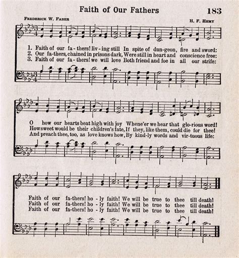 Antique Hymn Printable for Father's Day {Faith of our Fathers} - Knick of Time