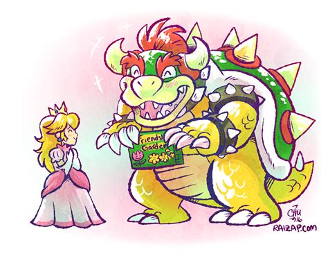 Bowser and Peach Being Cute by raizy on DeviantArt