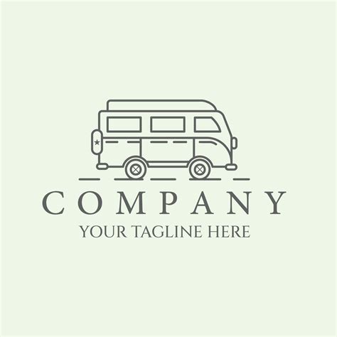 van logo travel line design art minimalist symbol 26134980 Vector Art ...