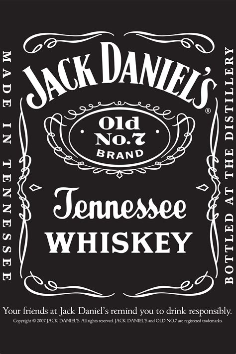Jack Daniels Etikett Vorlage