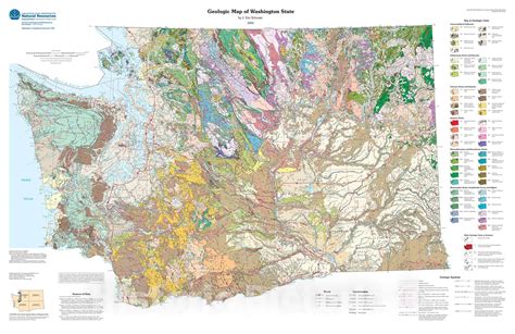 Map : Geologic map of Washington State, 2005 Cartography Wall Art : - Historic Pictoric