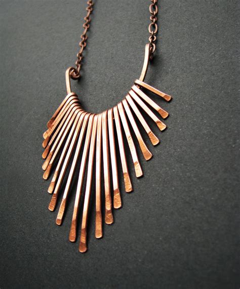 Copper Necklace - Fringe Freya Design - handmade in my studio out of hammered wire | Copper ...