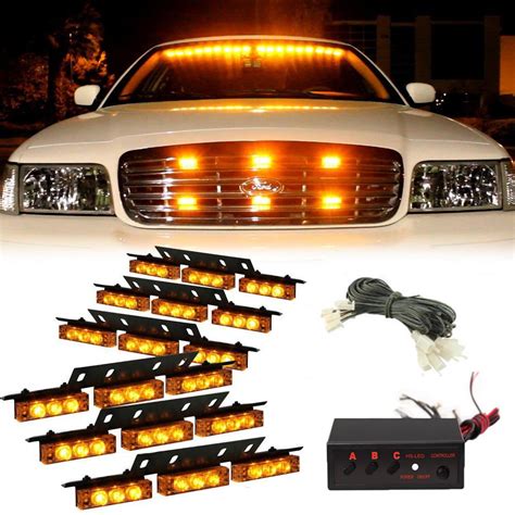 54 LED Emergency Truck Car Strobe Lights Bar Warning Snow Plow Grille ...