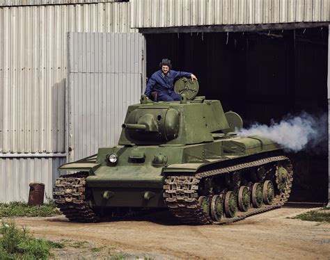 A Restored Soviet KV-1 Heavy Tank Destroyed during Operation Barbarossa and Restored in 2016 by ...