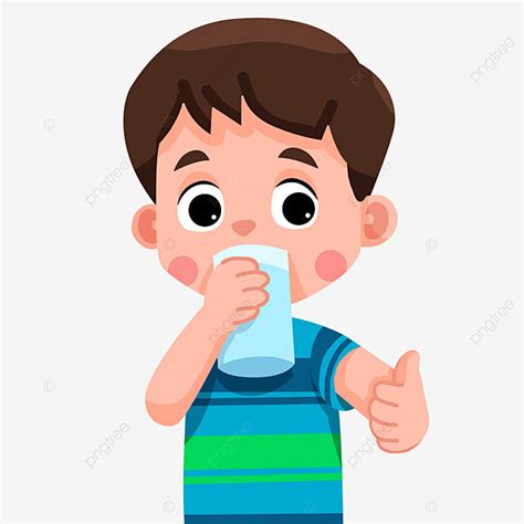 Thumbs Up Emoji Clipart Hd PNG, Kid Drinking Water Or Milk From Glass Giving Thumbs Up ...