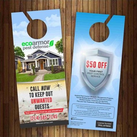 Custom door hanger flyer for pest control company Postcard, flyer or ...