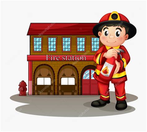 Fire Station Clipart Burning Building A Fireman In - Fire Station Cartoon Clipart, HD Png ...