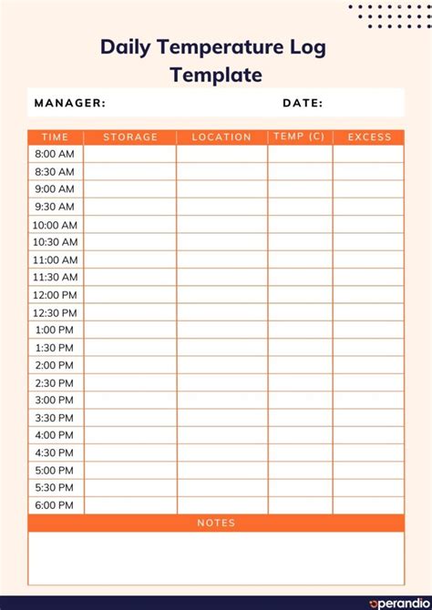 Temperature Log Template: Automate Your Daily Temperature Log Sheet