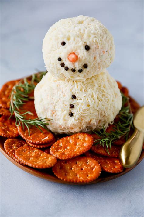 Snowman Cheese Ball Easy Christmas Appetizer - No. 2 Pencil
