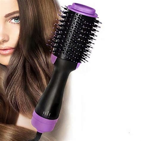 Hot Air Brush, Hair Dryer Brush Styler, One Step Salon Volumizer Brush 4 in 1 Straightener Curl ...