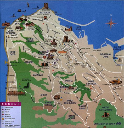 Haifa Tourist Map - Haifa Israel • mappery