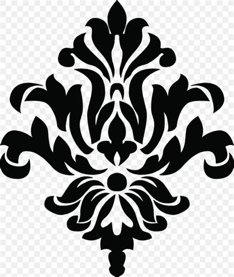 Damask Stencil Pattern, PNG, 821x973px, Damask, Art, Black And White ...