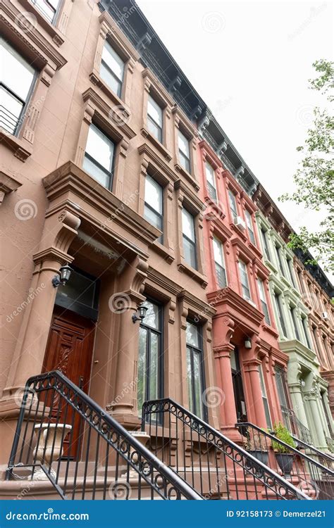 Harlem Brownstones - New York City Stock Image - Image of mount ...