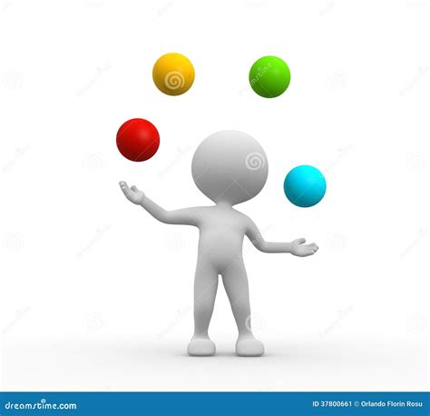 Juggler Cartoon 3D Person Juggles RGB Balls Royalty-Free Stock Image | CartoonDealer.com #15700018